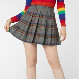 Dangerfield Rainbow Dogtooth Mini Skirt size 14 US Uk 18 NWOT 90s Y2K Plaid Cute